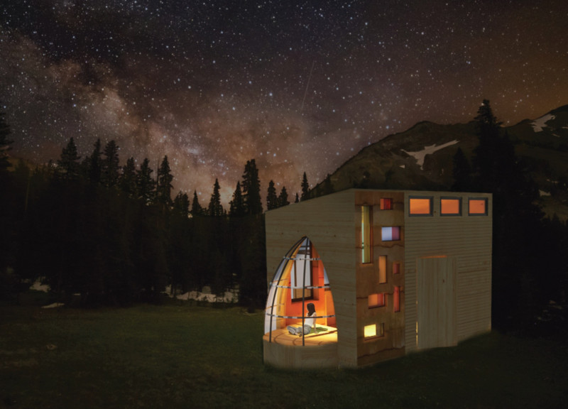 Glass Dome Retreat with Tapial Walls and Recycled Materials