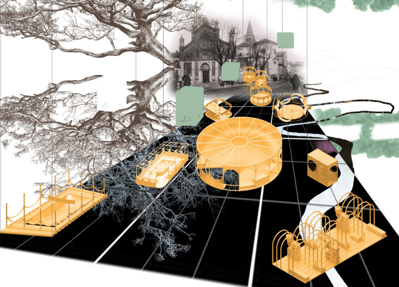 Floating Temples Composed of Cross-Laminated Timber in Sustainable Urban Revitalization