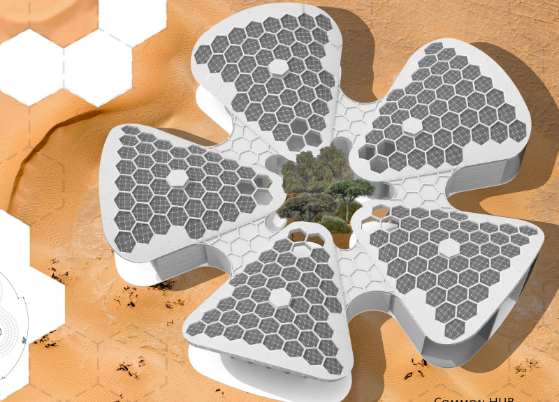 Hexagonal Lodges with Cross-Laminated Timber in the Desert Landscape