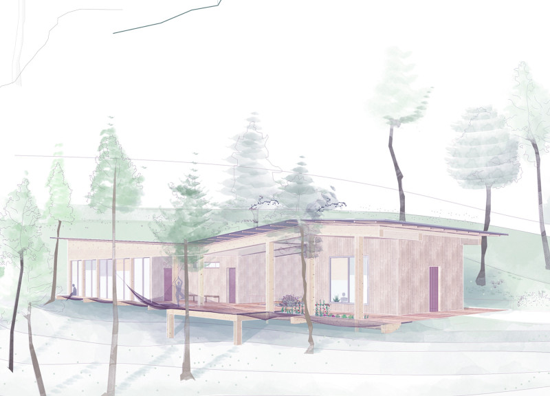 Cross-Laminated Timber Structure Embracing Natural Green Spaces for Mindful Retreat