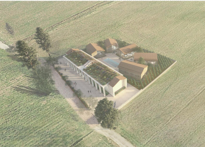 Rammed Earth Retreat Framing Serene Views in the Umbrian Landscape