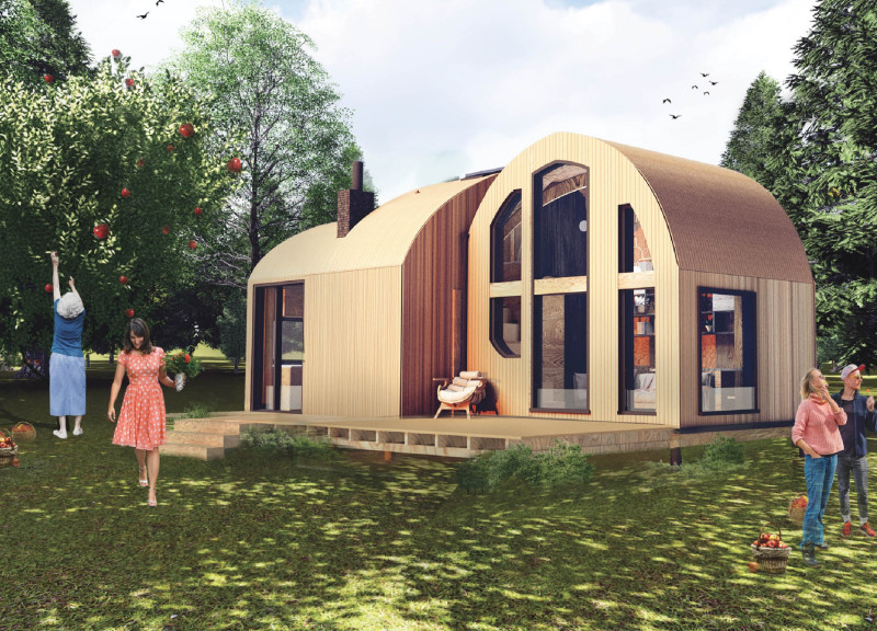 Gothic Arch Retreat with Structural Insulated Panels and Modular Timber