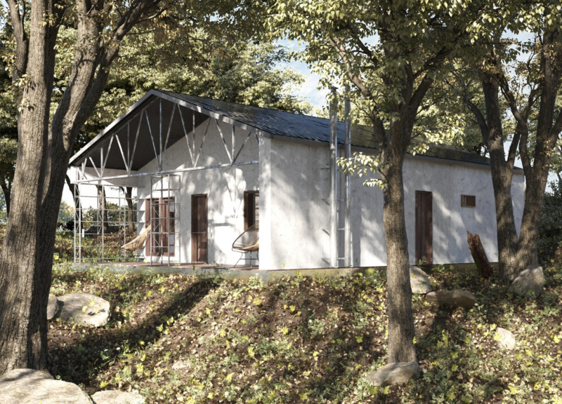 Cellulose-Filled Shelf Racks Create Flexible Living Spaces