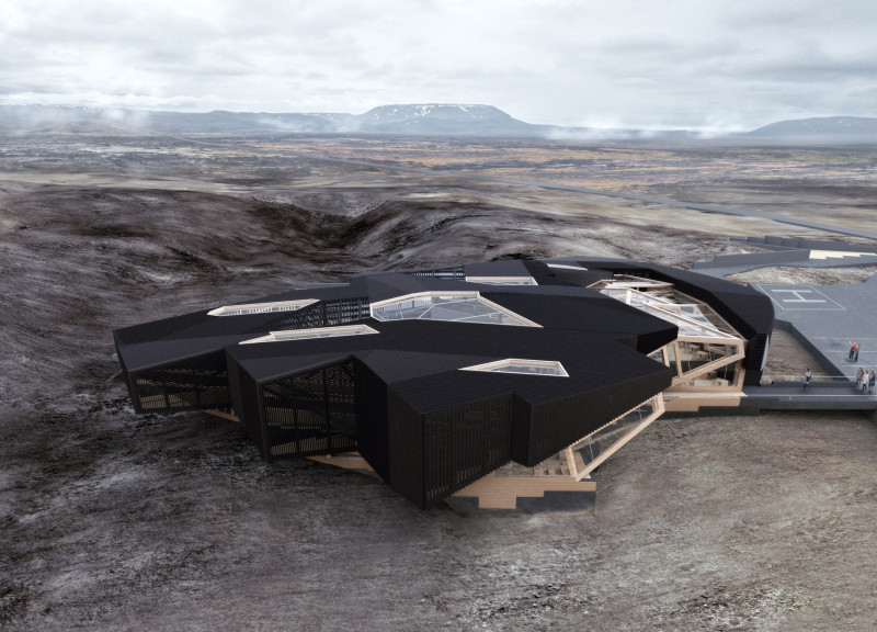 Pixelated Edges and Natural Light in a Greenhouse Restaurant