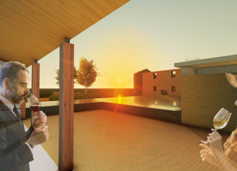 Reflective Vineyard Posts Enfold Historic Barn in Sustainable Winery Design