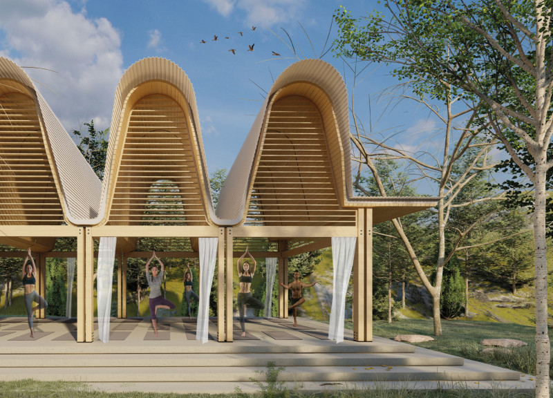 Rammed Earth and Timber Retreat Emphasizing Natural Water Management