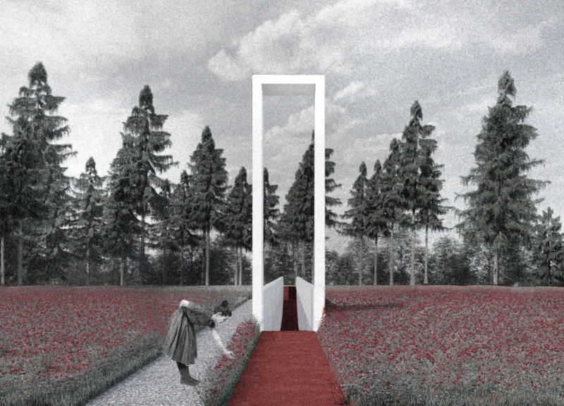 Memorial Niches Surrounded by Flower Meadows in a Historical Context