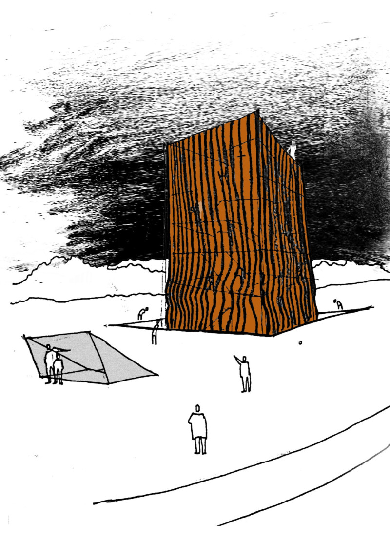Corten Tower Overlooking Shadows of Icelandic Chasm