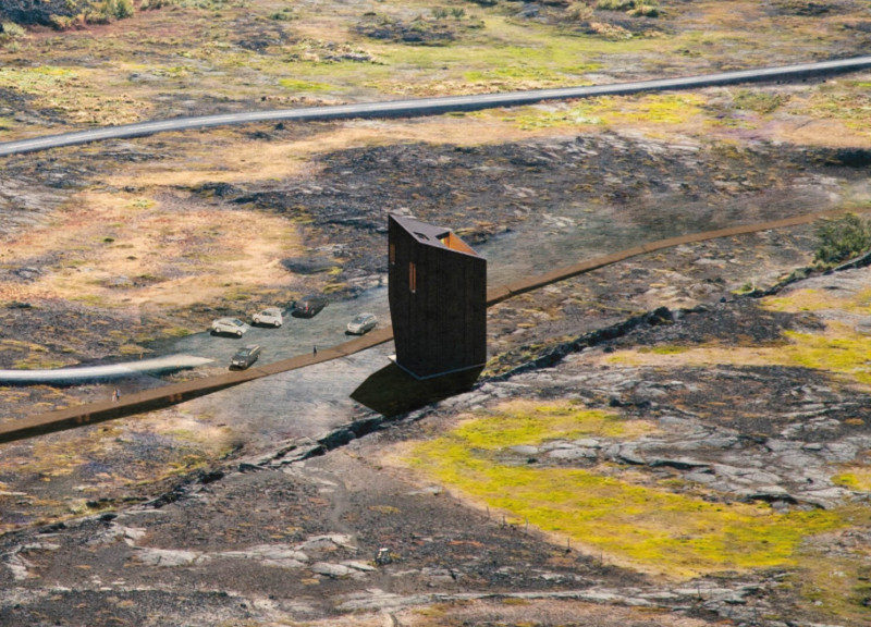 Coral Concrete Watchtower with Thermal Regulation and Timber Structure
