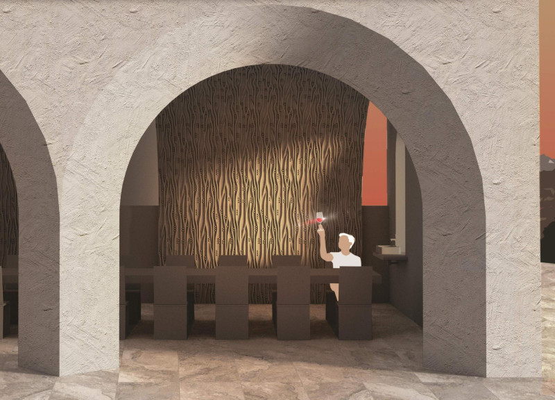 Textured Cast Aluminum Walls Enhancing Vineyard Experience