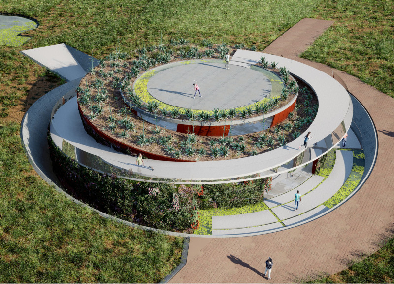 Green Roof Community Center Embracing Natural Interaction and Sustainability