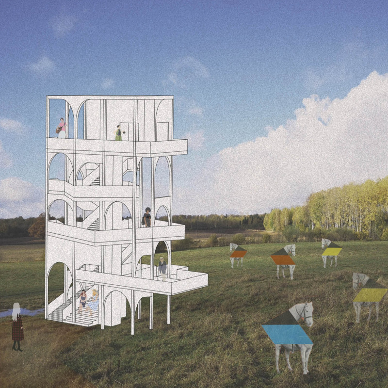 Framing Nature with IPE and Epdm in a Multi-Terrace Observation Structure