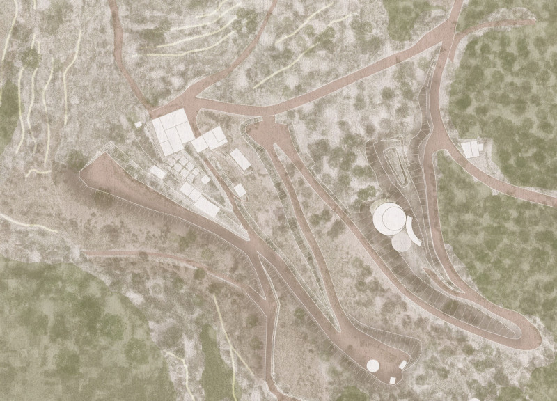 Bamboo Serenity Within Limestone Structures for Mindful Practice