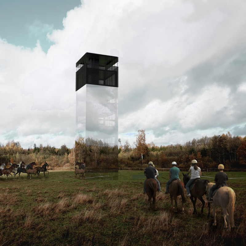 Panoramic Views Framed by Transparent Glass and Metallic Profiles in a Community Space