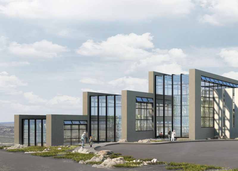 Hydroponic Greenhouse Featuring Local Wood Siding for Sustainable Dining Experience