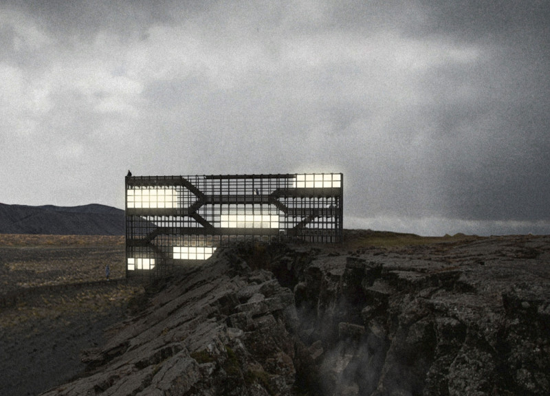 Burnt Wood and Translucent Spaces Overlooking the Fault Line