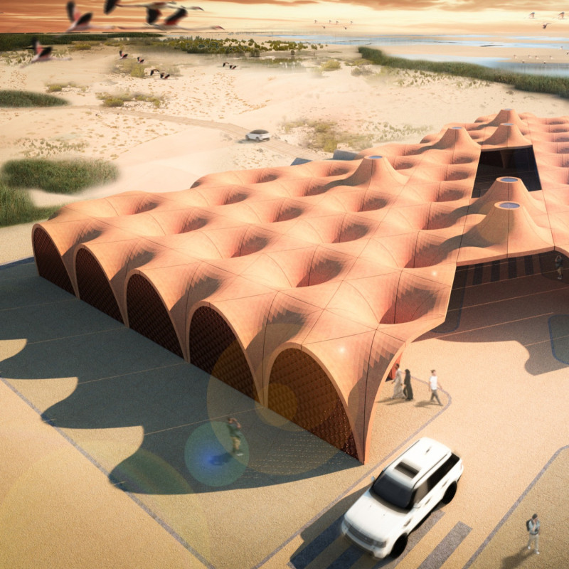 Honeycomb Roof Structure Using Sustainable Materials for an Eco-Friendly Visitor Experience