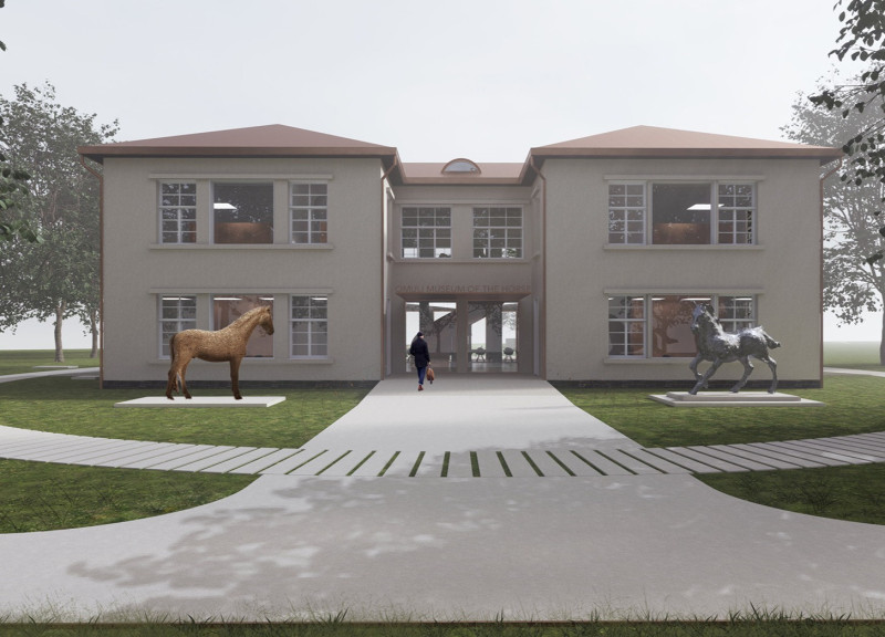 Plaster Ceilings and Vintage Wallpaper Enhance Community Space for Equestrian Culture