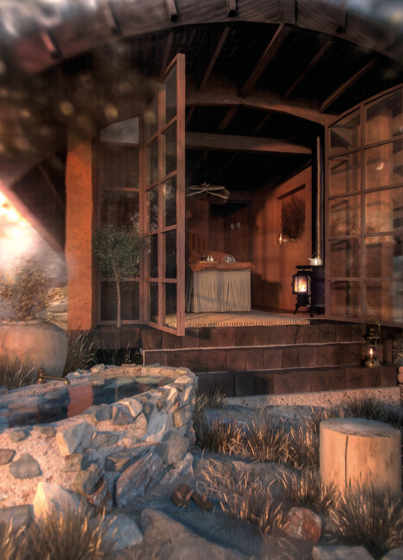 Natural Clay and Hay Retreat with Integrated Green Roofing