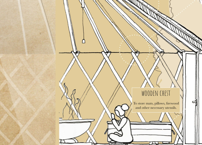 Meditation Space Crafted from Local Sheep Wool and Timber Emphasizing Natural Ventilation