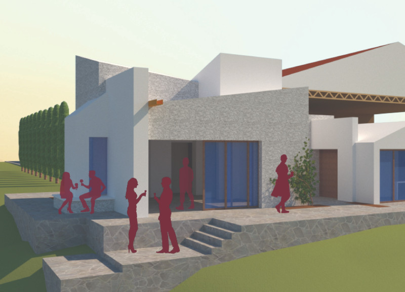 Ruins Reimagined with White Stone and Stucco for Wine Tasting Experiences