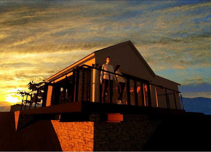 Spanish Tiles and Finished Sandstone Define a Vineyard Tasting Room