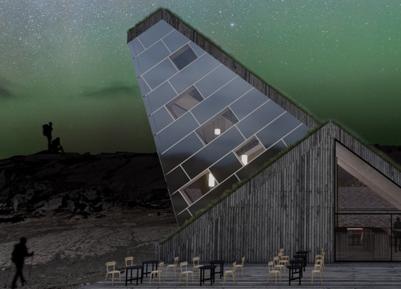 Geothermal Visitor Centre Crafted from Birchwood and Iron