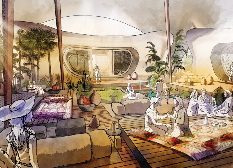 Air-Filled Etfe Cushions in Desert Community Hub Fostering Ecological Preservation