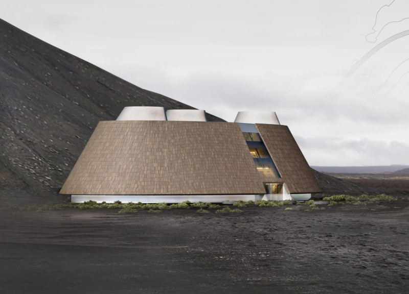 Coffee Cup-Shaped Structure Embracing Natural Light and Accessibility Near a Volcano