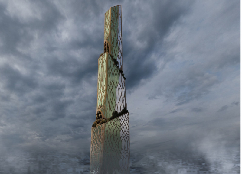 Algae-Enhanced Timber Structure for Urban Resilience