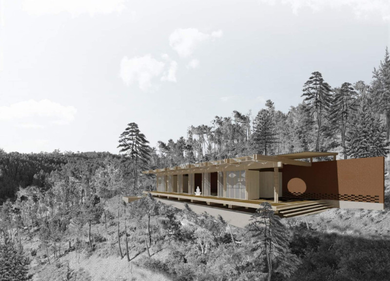Rammed Earth Walls and Natural Ventilation Amidst a Valley Retreat for Meditation