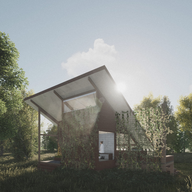 Rebar Framework and Earthy Tones Creating a Sustainable Retreat in Nature