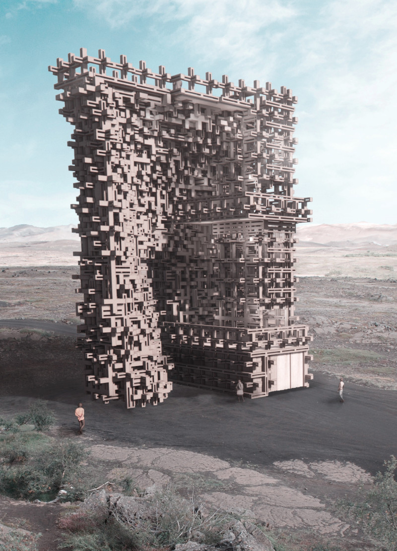 Charred Wooden Shingles and Green Roofs Enhancing Community Connectivity in Sustainable Timber Structures