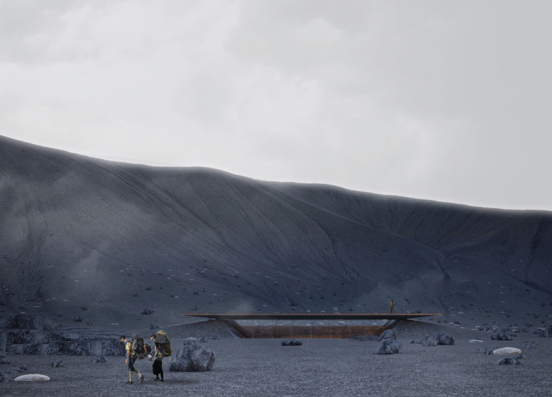 Stony Retreat with Metal Framework Embracing Nature’s Calm