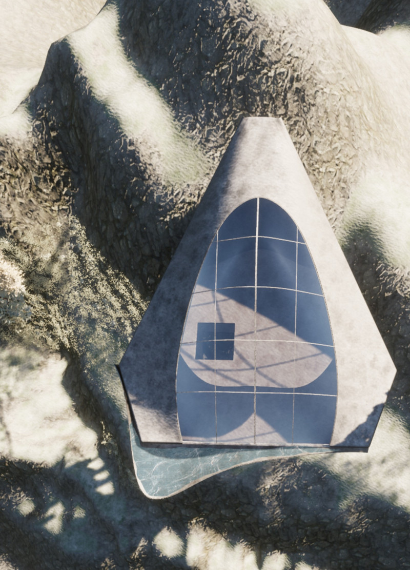 Carbon Fiber Residence with Elevated Garden and Mountain Views