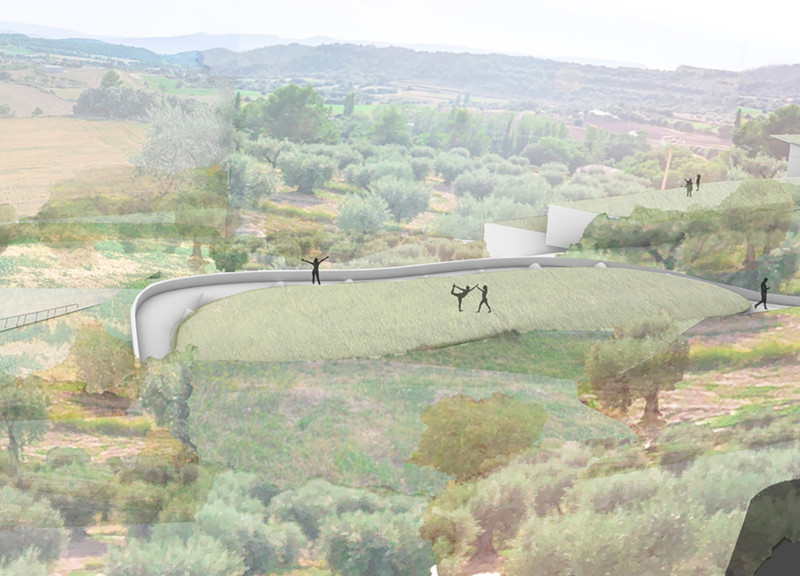 Rammed Earth Retreat with Corten Steel Framing and Artistic Spaces