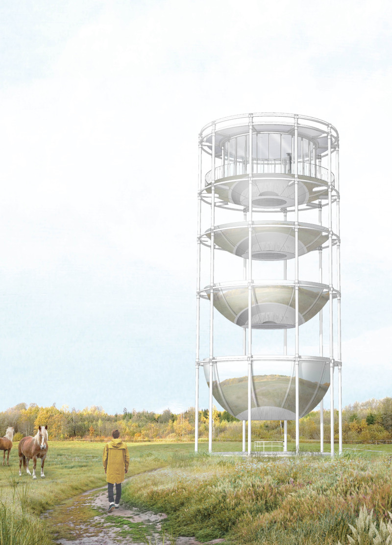 Reflective Stainless Steel Hemispheres Capturing Nature's Panoramas in the Biosphere Reserve