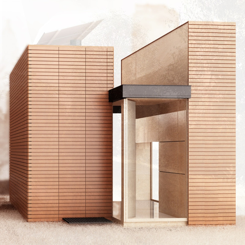 Rainwater-Collecting Home with Recycled Metal and Ventilated Facade