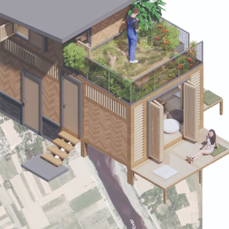 Bamboo Framework with Thatched Roofing for Sustainable Living