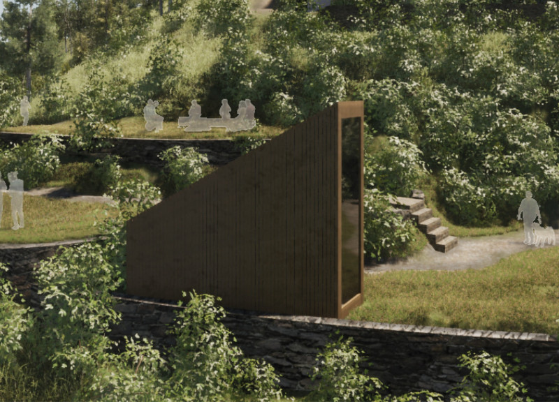 Elevated Stone Terraces Framing Nature's Serenity in a Timber Retreat