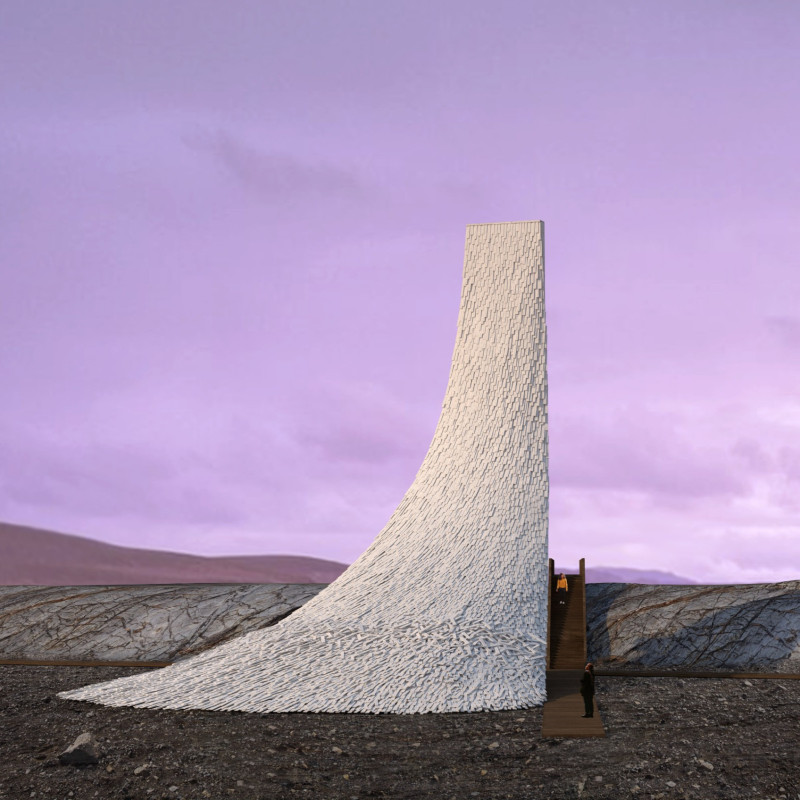 Waterfall-Inspired Visitor Center with Reused Wood and Cellulose Insulation