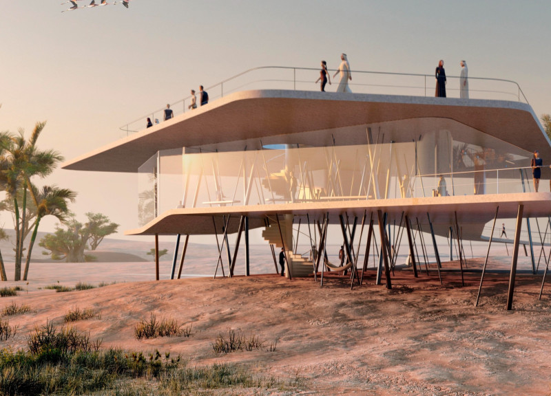 Concrete Tubes and Glass Walls Create Engaging Connection to Wetlands