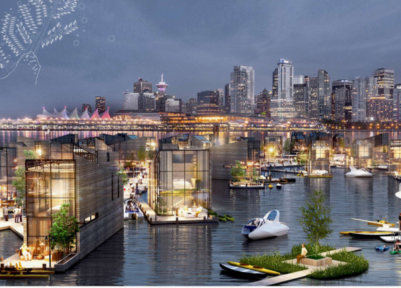 Floating Homes with Concrete Hulls and Integrated Greenery