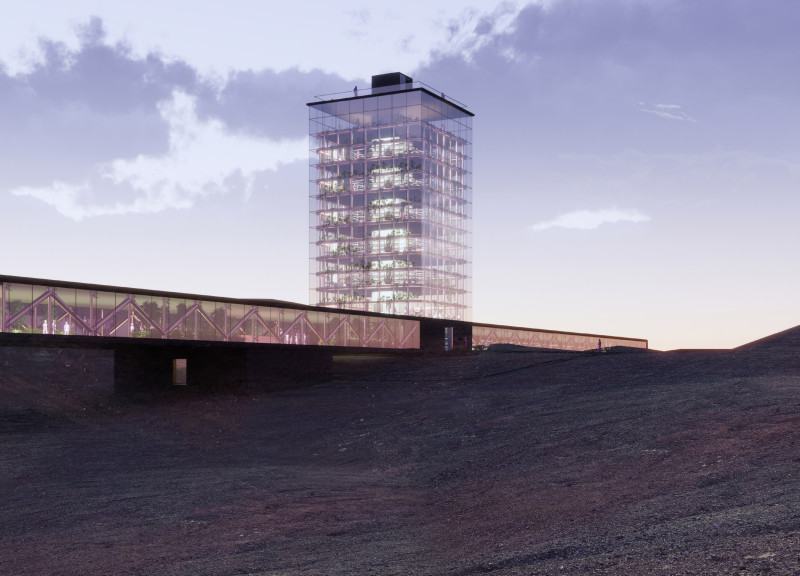 Geothermal Architecture with Lava Rock and Hydroponics