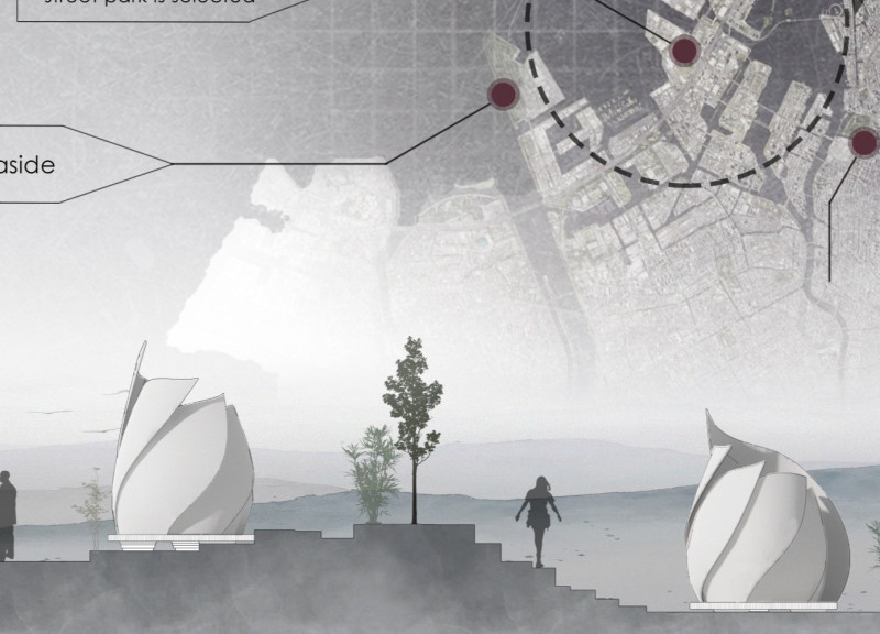 Petal Structures with Aluminum Foam Enhancing Meditation Space