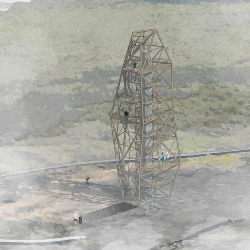 Cave-Inspired Structure with Open Wooden Design and Bedrock Integration