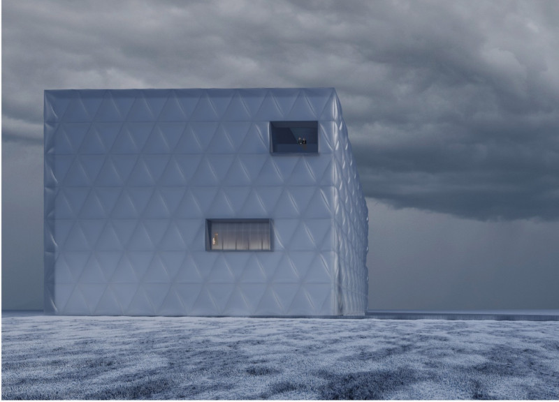 Reflective Ice Cube Integrating Natural Caves with Spatial Journey