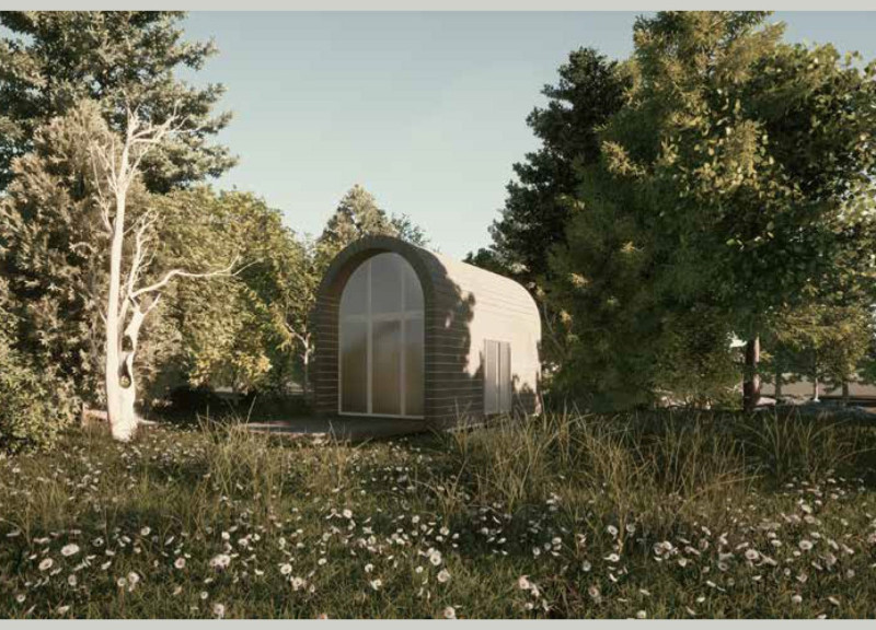 Glued Laminated Arches and Recycled Timber Create Compact Sustainable Living