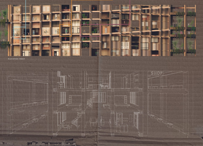 Vertical Street Concept Enhanced by Cross-Laminated Timber and Community Spaces