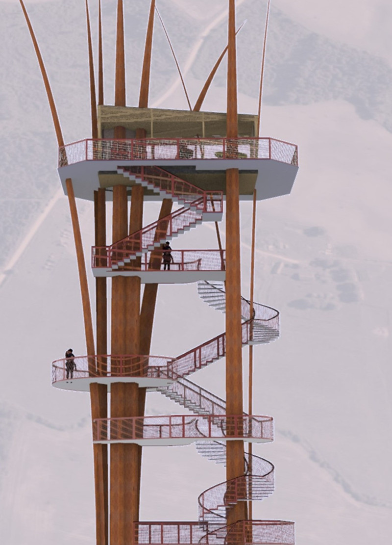 Elevated Cabin of Weathering Steel Embracing Local Greenery